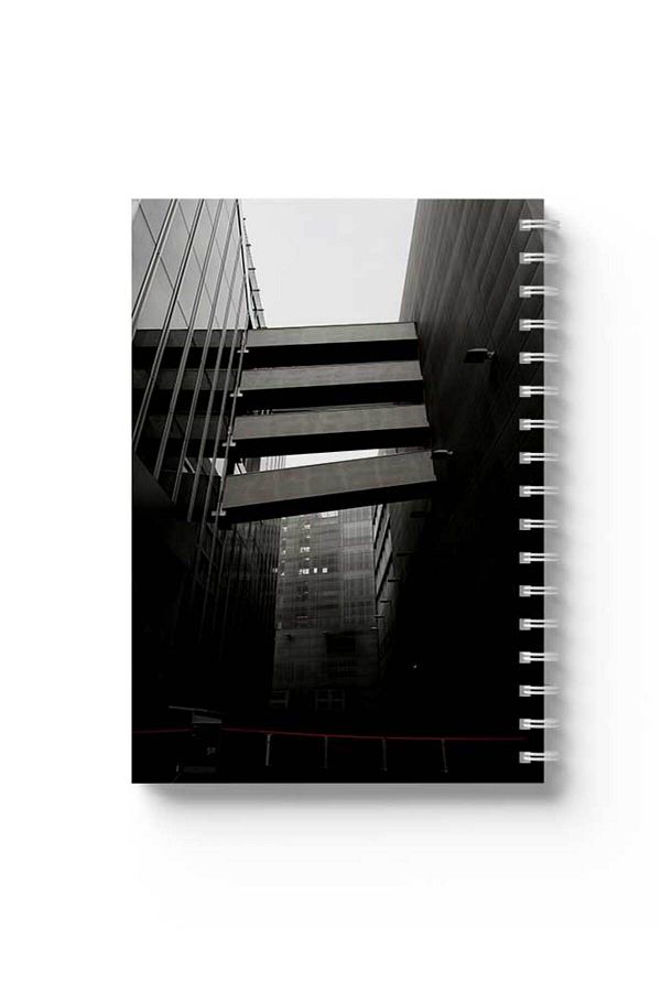 LOWHA-Spiral Notebook with Front and Back Hard Covers Featuring Aisles Design 1