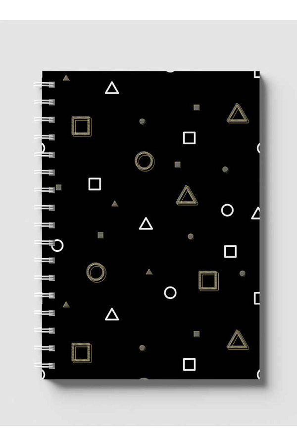 LOWHA-Spiral Notebook with Front and Back Hard Covers Featuring Squid Game Shapes Design 1