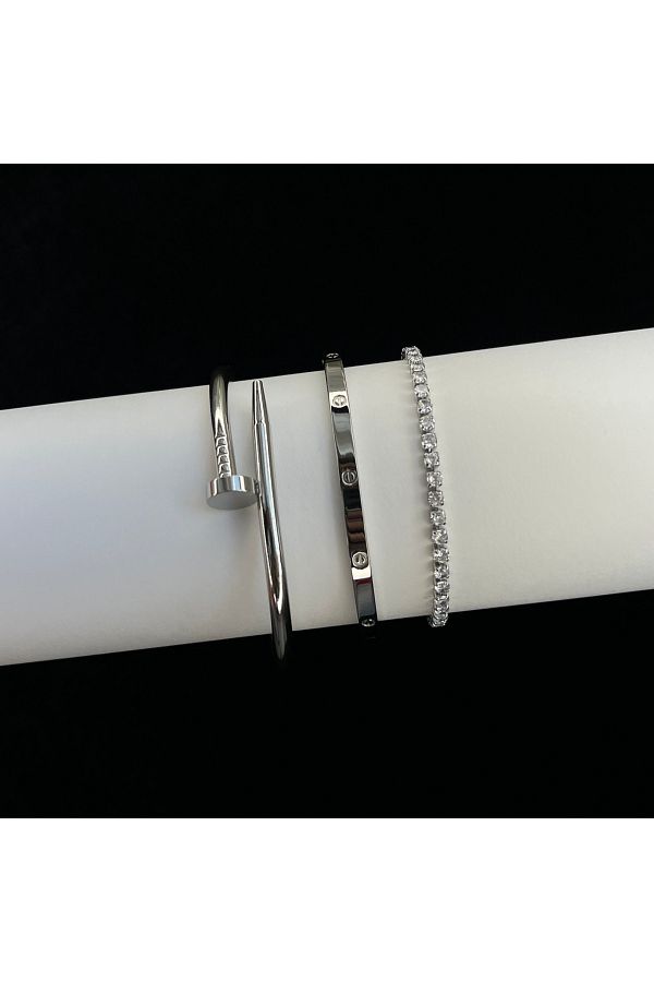 ElectraStore-Silver Set of 3 Electra Bracelets 1