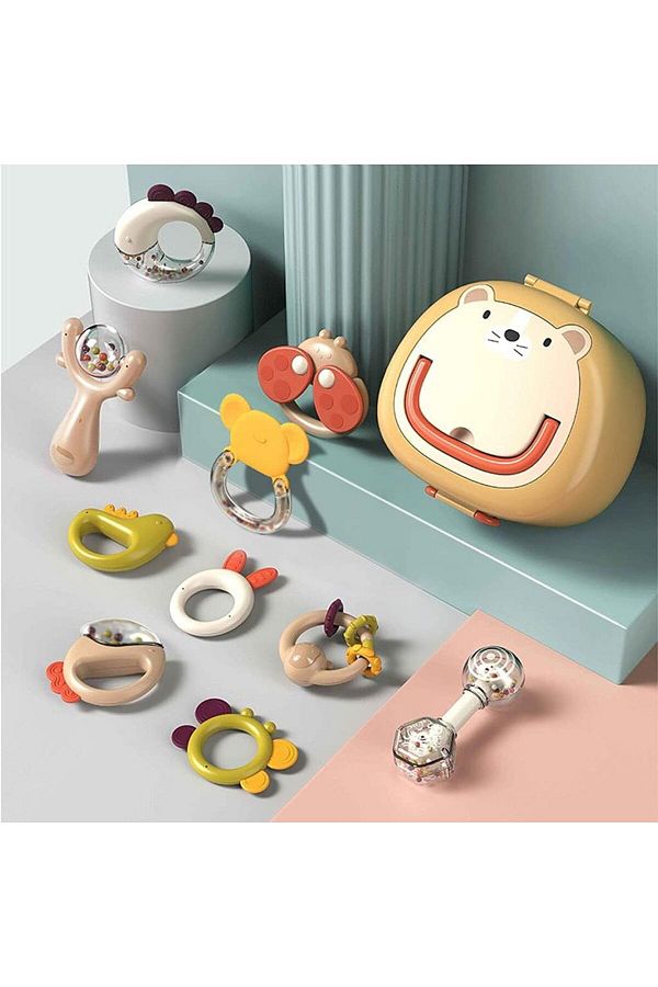 Lumely-10 Pcs Multi Surface Texture Pacifier,with Storage Box,for Improve Baby's Teeth Development 1