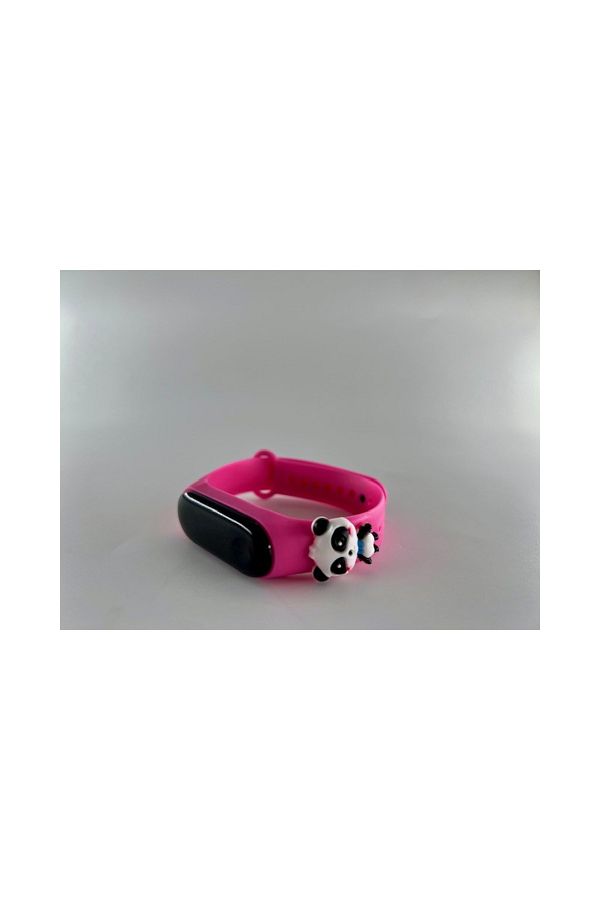 Mixbo-Children's watch, adjustable silicone bracelet, built-in battery, digital dial, panda pattern, fuchsia 1