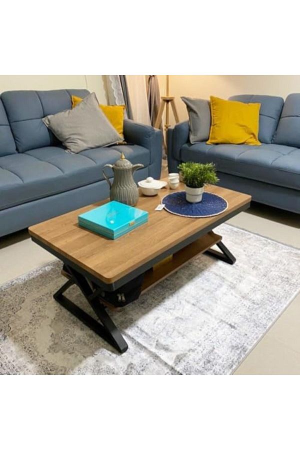 AGD-Modern Central Coffee Table with Two Levels Open Shelf 1