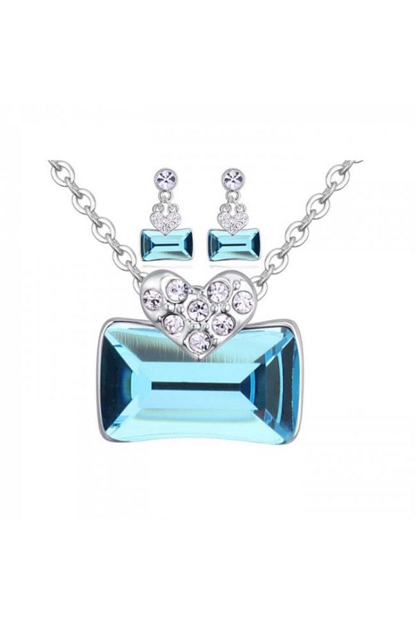 Kelan-Set bijuterii Passion Lady Aquamarine – cristale albastre revigorante, placate cu argint S925 1