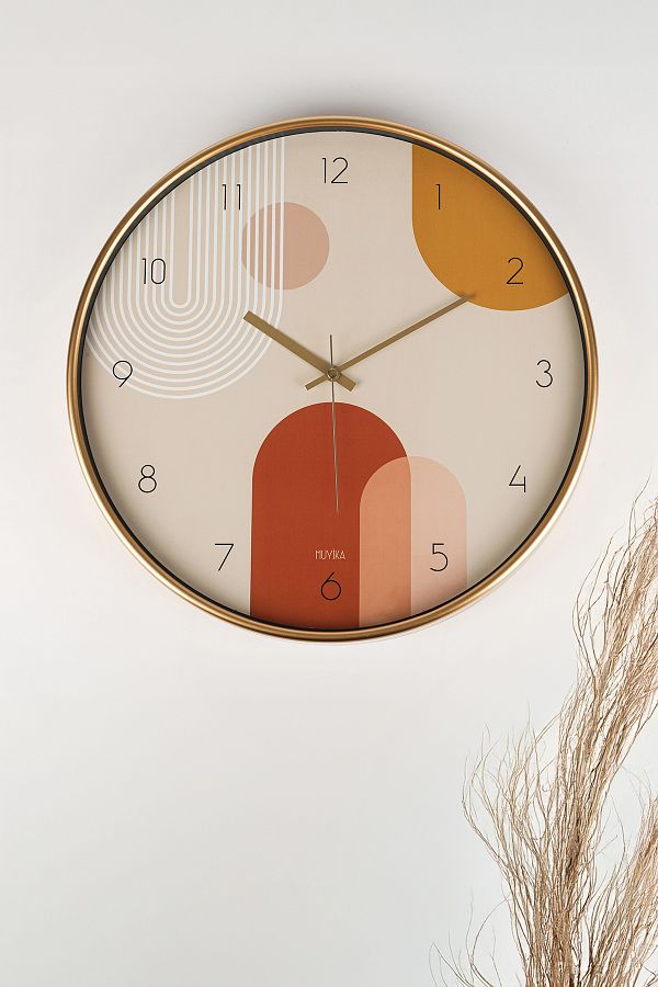 Muyika Design-Modern Wall Clock Bohemian Style with Silent Mechanism – Glass Front Surface, Digital Printing - Pino Bhm 42 1