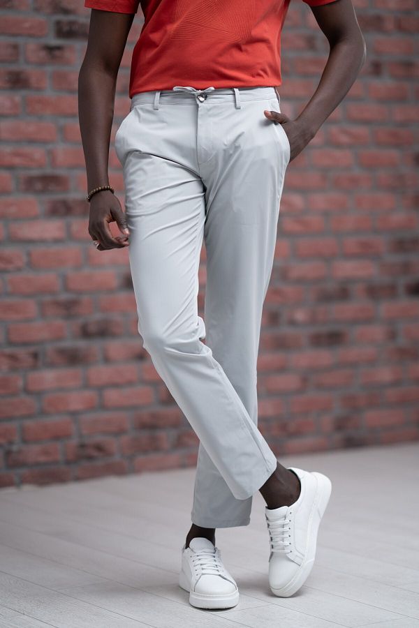 Paul Martin-Regular Fit Lycra Parachute Fabric Jogger Pants with Threaded Waist and Elastic 1