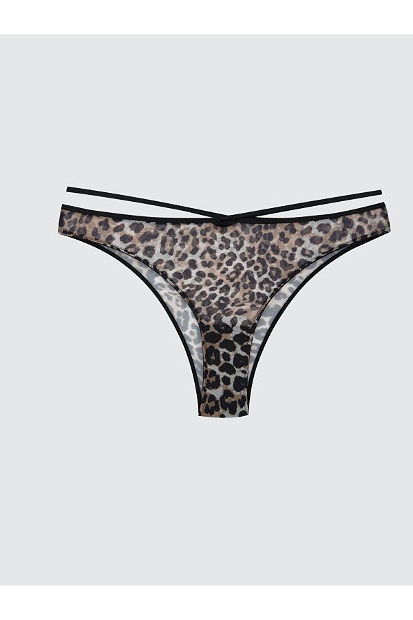 LC Waikiki-Sparkling Selections from Shining Store |   Brown Leopard Patterned Fancy Brazilian Panties 1