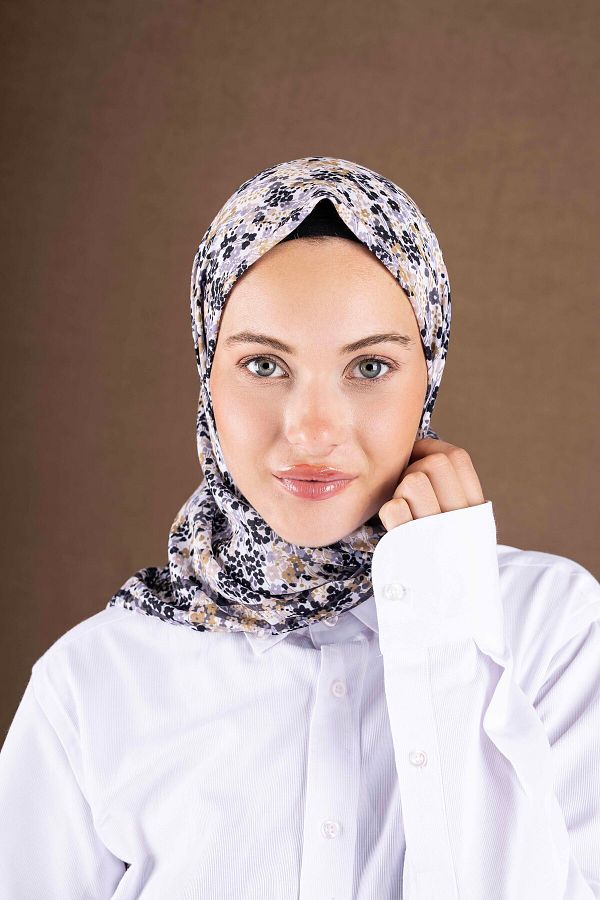Akel-Patterned Soft Scarf Collection Flower Pattern 1