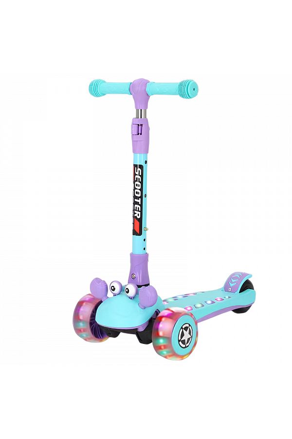 Nichiduta-Children's scooter, Nichiduta, foldable, with LED lights, height-adjustable handlebar, ergo handles 1