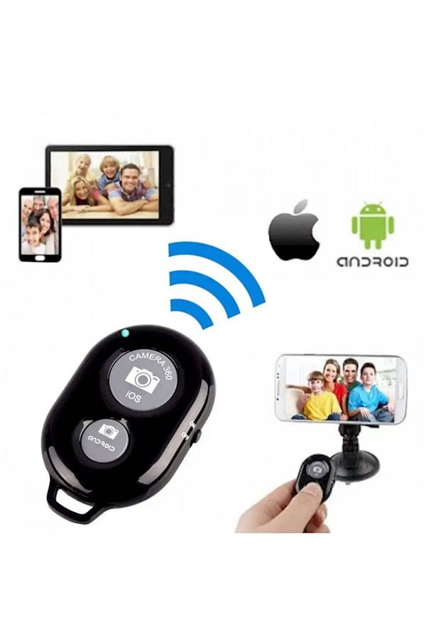 Techsuit-Telecomandă pentru stick selfie - Control Bluetooth (RMC-01) - Negru 1