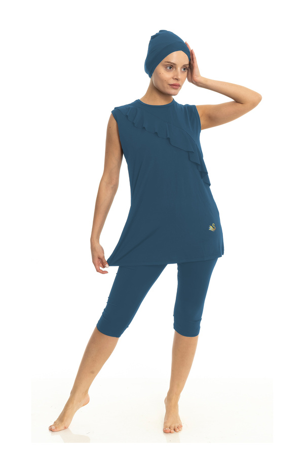 Differend-Semi-Turban Swimsuit Zero Sleeve 1