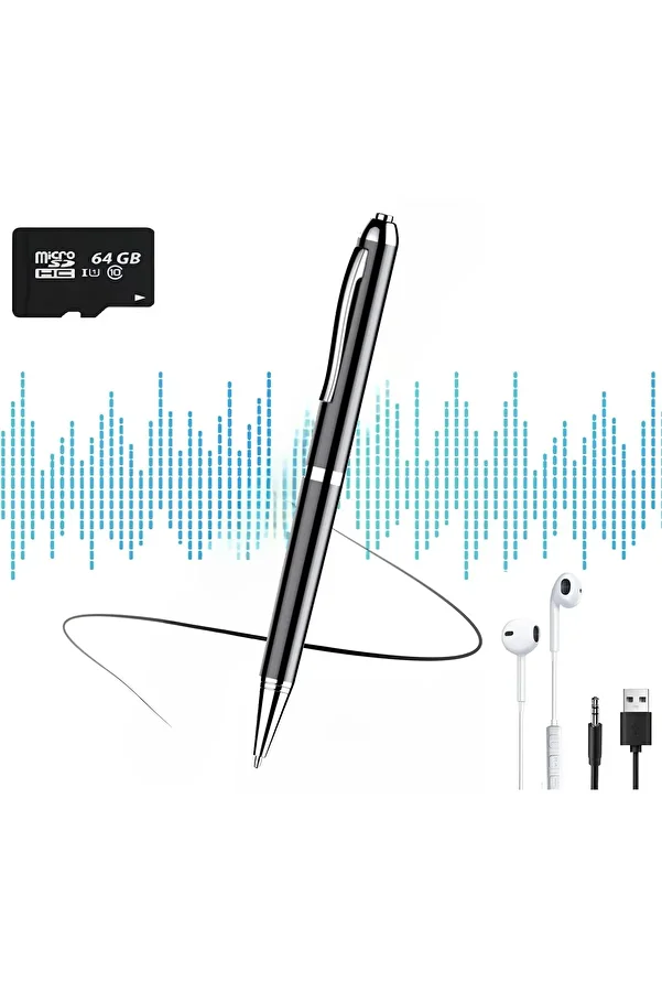 Vala Tech-Spy Voice Recorder Integrated In Pen, 64 Gb, ®️, 400 Hours Of Storage, Noise Reduction 1