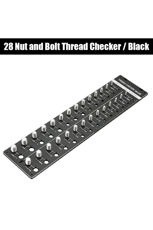 Choice-Black Nut And Bolt Thread Checker 28 Metric And Standard Thread Measuring Gauge Precise Screw Size A 1