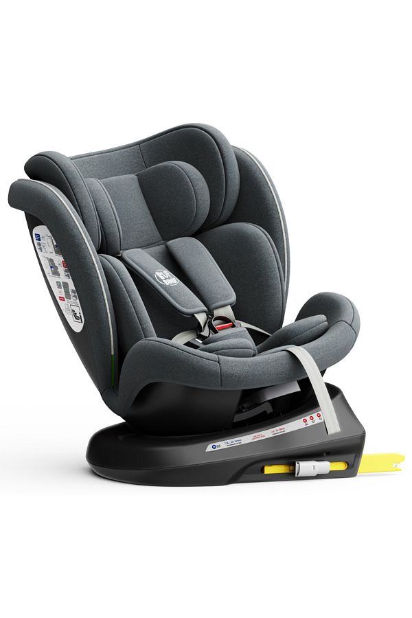 BUF BOOF-TWT Plus iSize Buf Boof Grey Car Seat with Isofix 360 Rotating Sleep Position Top Tether 40-150 cm 1