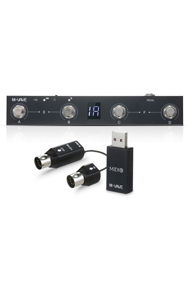 Choice-black M-VAVE Chocolate MIDI Controller BT Rechargeable 4 Buttons MIDI Controller Pedal APP Control w 1