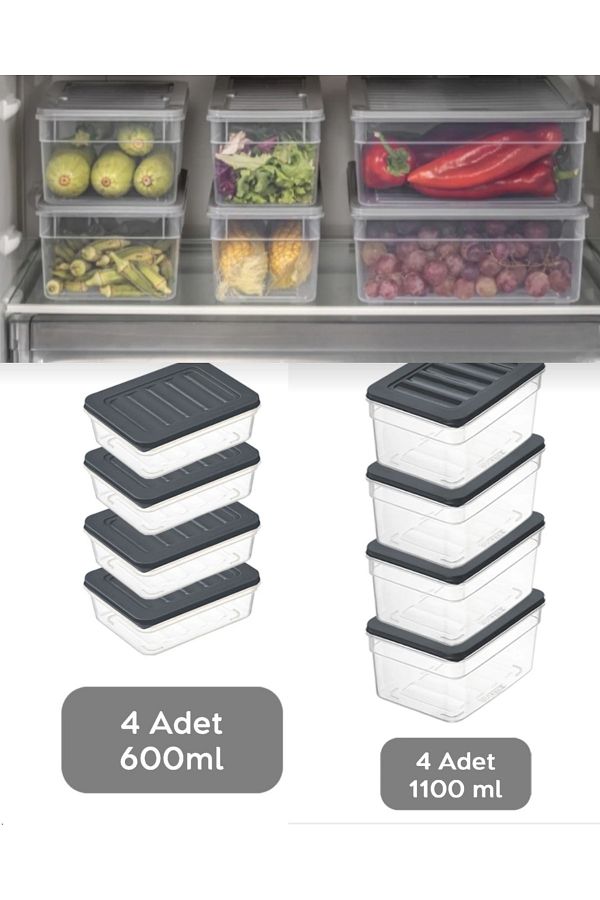 VİZYON-Refrigerator Organizer Set Fridge Organizer Storage Container Diffuse Compatible Storage Container 1
