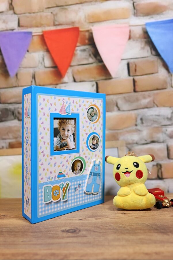 NRCN 10x15cm 200’lük Pencereli Bebek Fotoğraf Albümü Mavi