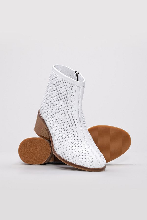 Ayakkabıhane-Genuine Leather Inside and Outside White Stylish Women's Thick Heeled Boots Ah08217261126 1