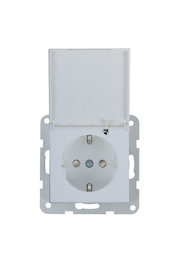 PANASONIC-Schuko Socket Mechanism with Child Protection and Quick Connect System Karre Plus 55 Silver 1