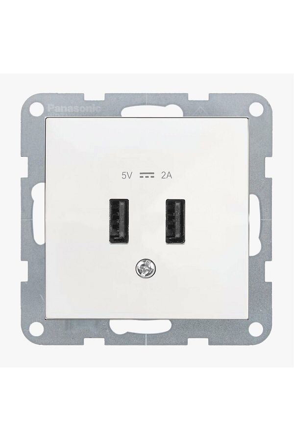 PANASONIC-USB Socket 5V-2A Karre Plus 55 White 1