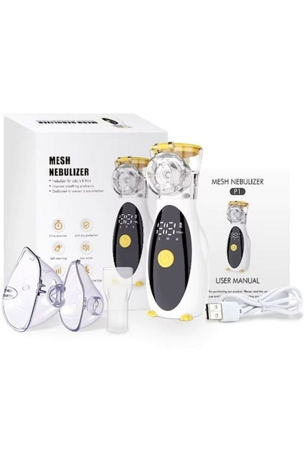 ESensio-P1-360+ Mesh Nebulizer – Mesh Technology Portable, Silent, LED Display, Rechargeable, Masks Included 1