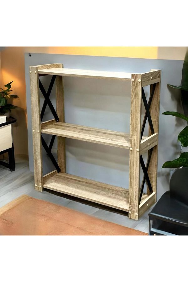 Kreslo-Stylish three-shelf table for entryways and corners - Height: 80 cm, Width: 73 cm, Depth: 27 cm 1