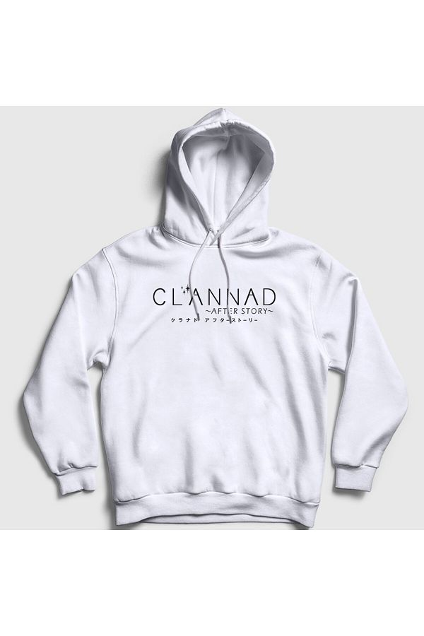 Presmono-Unisex Λευκό λογότυπο Anime Clannad After Story Φούτερ με κουκούλα 554370tt 1