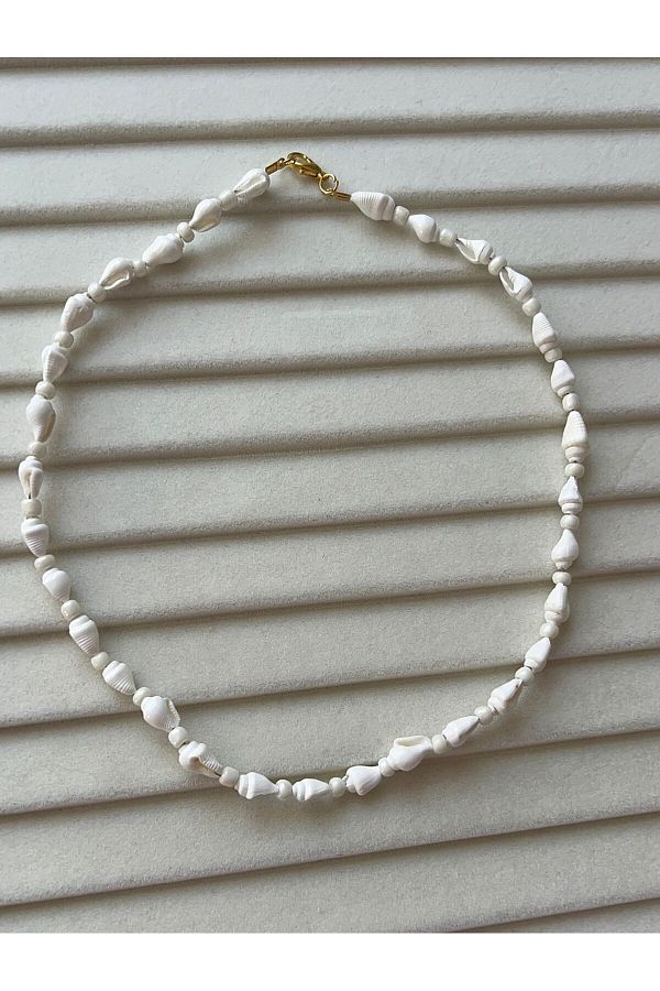 Goche-Natural White Seashell Summer Necklace - Women's Bohemian Beach Accessory 1