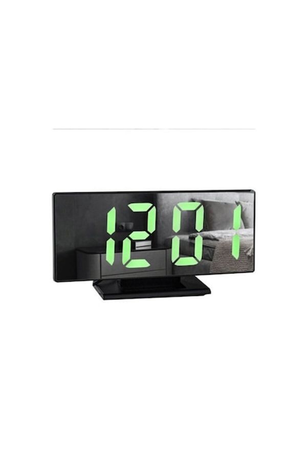 ISO TRADE-Multifunctional Alarm Clock, Iso Trade, Plastic, Temperature/Snooze Function, Mirror Design, 19x10 c 1