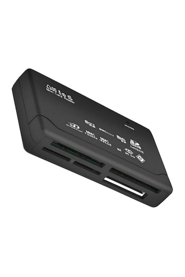 OEM-Cititor de carduri 6 în 1, USB 2.0, Plug and Play, cablu de alimentare, TF/SD/M2/CF/MS-Pro/XD, 7x2.5x1.5 cm, negru 1