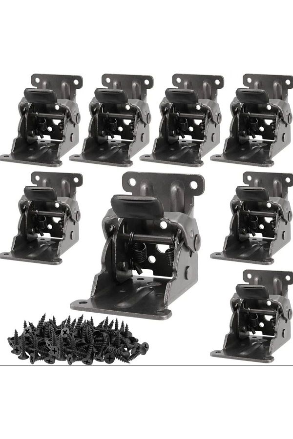 Choice-4pcs 4Pcs Foldable Bracket Folding Locking Hinge Lock Extension Support Bracket Self-Lock Hinge with 1