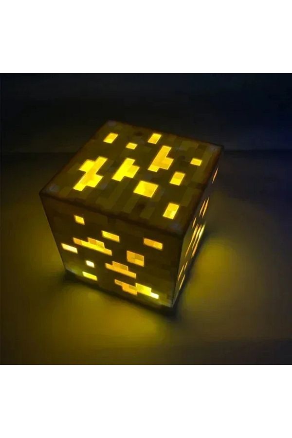 Choice-Orange light Creative Brownstone Torch LED Night Light USB Rechargeable Game Room Decoration Table L 1