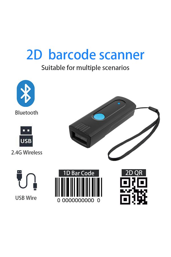 Choice-2D scanner Long Distance Wireless BT V5.0 Barcode Reader Small Pocket Scanner Devices Uploading to 1