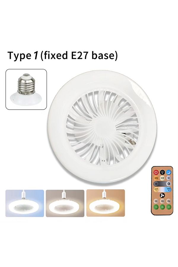 Choice-L0693-19CM-F مصابيح مروحة سقف 2 في 1، 3 سرعات قابلة للتعديل، قاعدة E27 قابلة للتعتيم بشكل لا نهائي لغرفة المعيشة 1