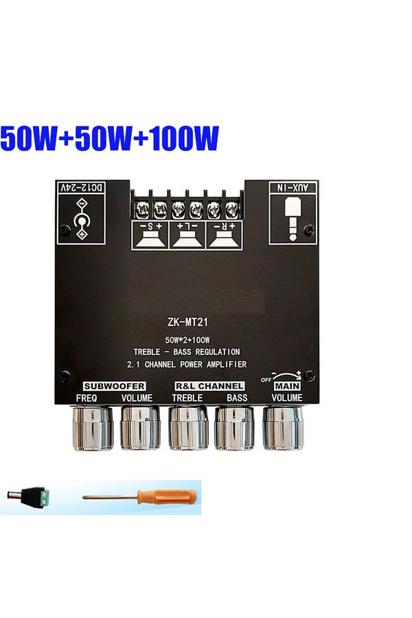 Choice-ZK-MT21 ZK-MT21 2*50W+100W Bluetooth 5.0 Power Subwoofer Amplifier Board 2.1 Channel Class D Home Th 1