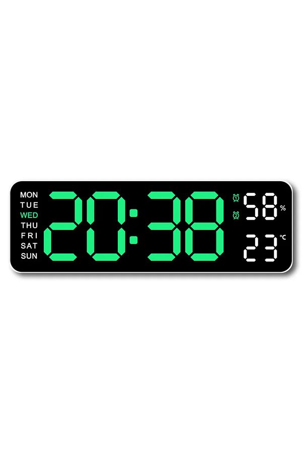 Choice-9 inch WG 9 Inch Large Digital Wall Clock USB Powered TEMP Humidity Week Auto Dimmer DST Table Clock 1
