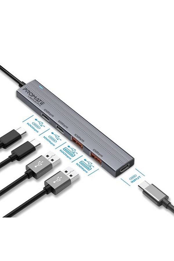 Promate-Litehub-pro 4-in-1 Multi-Use Data Hub with USB-A and USB-C Ports 1