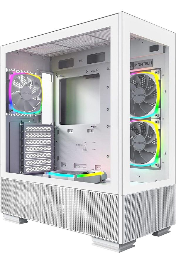 MONTECH-Sky Two, Dual Tempered Glass, 4X PWM ARGB Fans Pre-Installed, ATX Gaming Mid Tower Computer 1