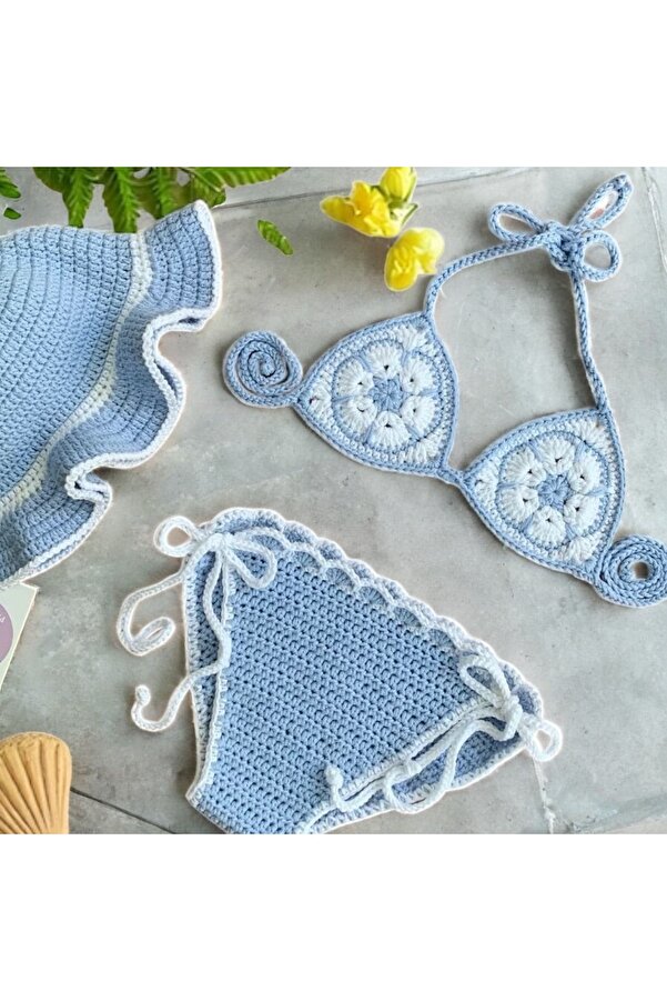 Charme Elegant el örgüsü bebek bikini