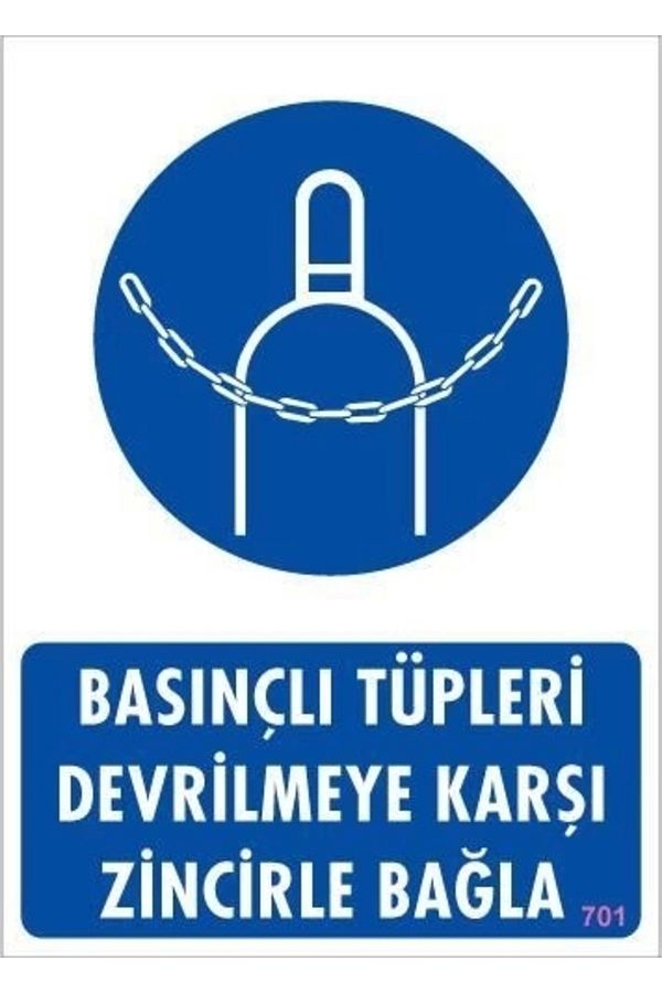 PRATİKOBA-Warning Sign for Pressure Tubes Anti-Tip with Chain 25X35 Code: 701 1