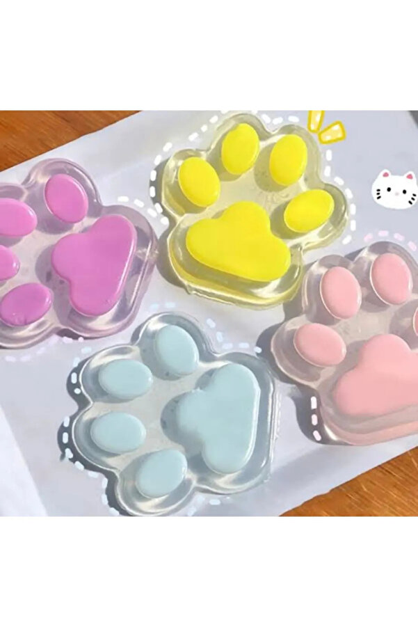 Genel Markalar Karışık Renk Dev Squishy Kedi Pati Sıkma 14 cm Pati Sukuşi - Çok renkli