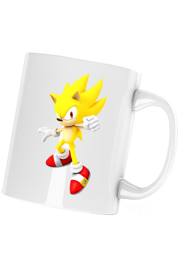 OEM-Super Sonic the Hedgehog Cartoon Mug, white, 330 ml 1