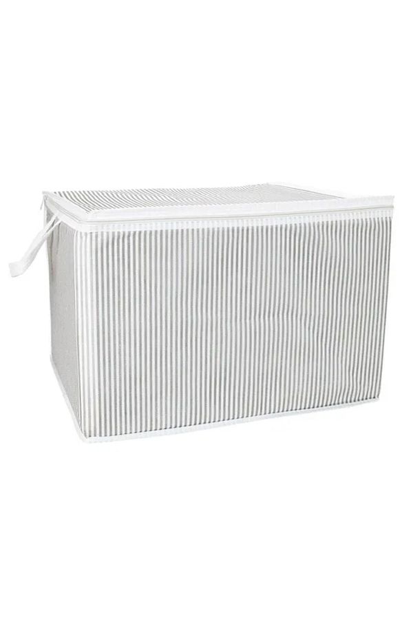ALAS-(2 Pcs) Gray Striped Zippered Mini Size Pouch Pillow-Sweater-Clothing Organizer 45*40*30 cm 1