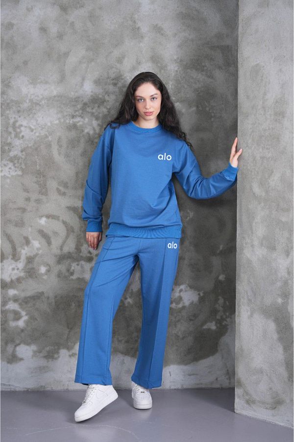 JANSO GROUP--Women's 2-Piece Set Sweatshirt - Pants Cotton Printed 1