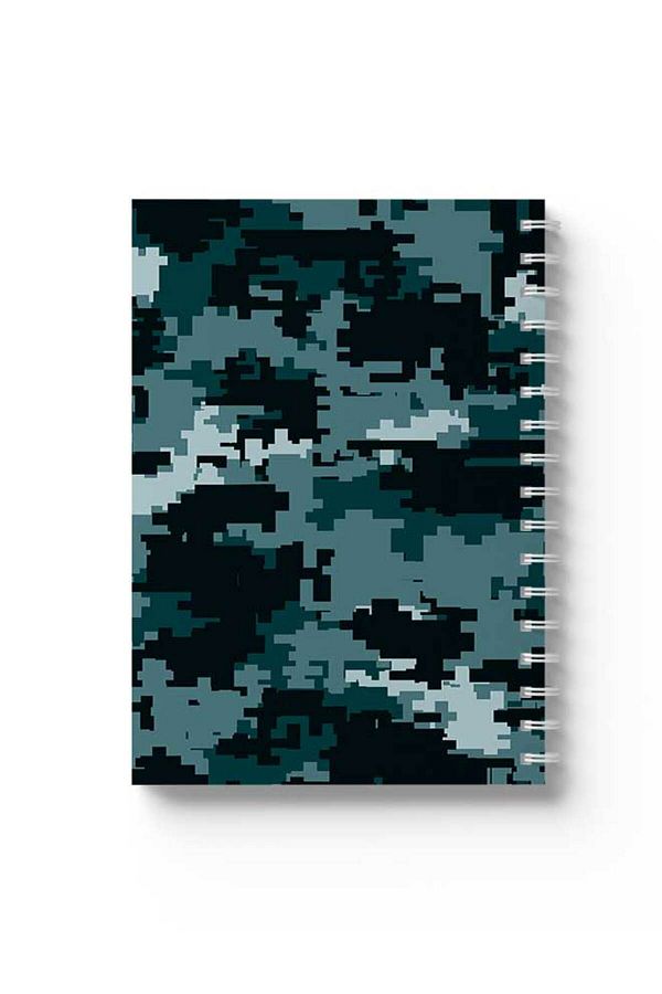 LOWHA-Spiral Notebook with Front and Back Hard Covers Featuring Pixel Design 1