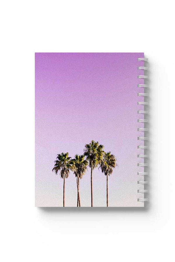LOWHA-Spiral Notebook with Front and Back Hard Covers Featuring Palms Design 1
