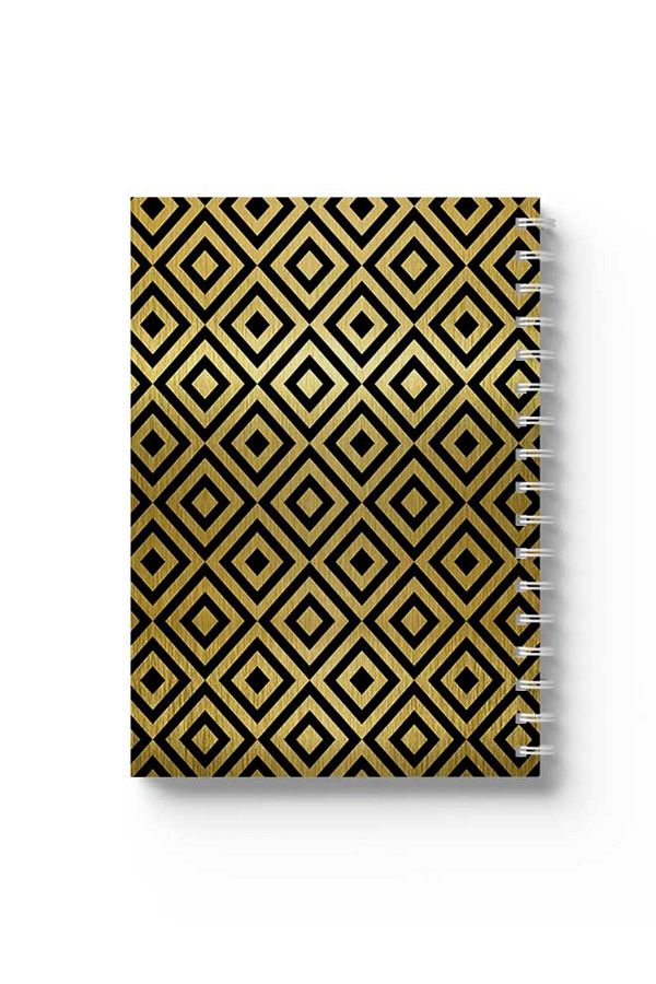 LOWHA-Spiral Notebook with Front and Back Hard Covers Featuring Shapes Design 1