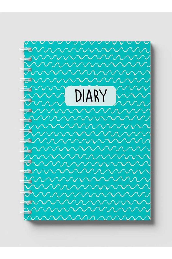 LOWHA-Spiral Notebook with Front and Back Hard Covers Featuring Waves Design 1