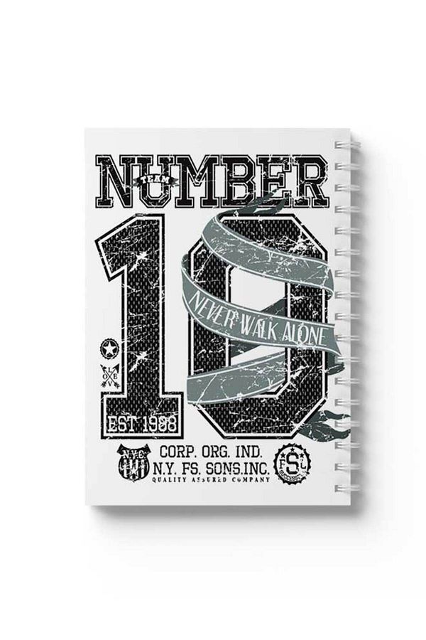 LOWHA-Spiral Notebook with Front and Back Hard Covers Featuring Never Walk Alone Design 1