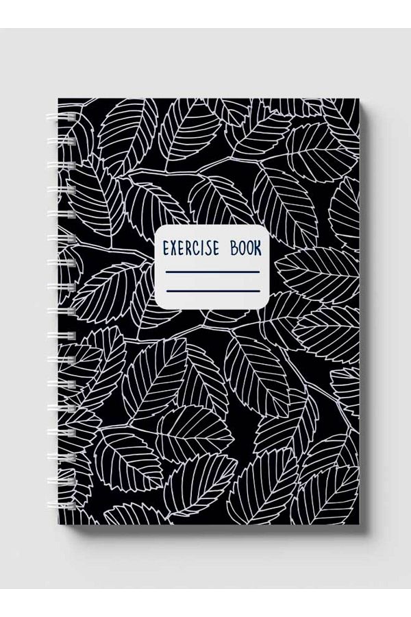 LOWHA-Spiral Notebook with Front and Back Hard Covers Featuring Elm Branches & Leaves Design 1
