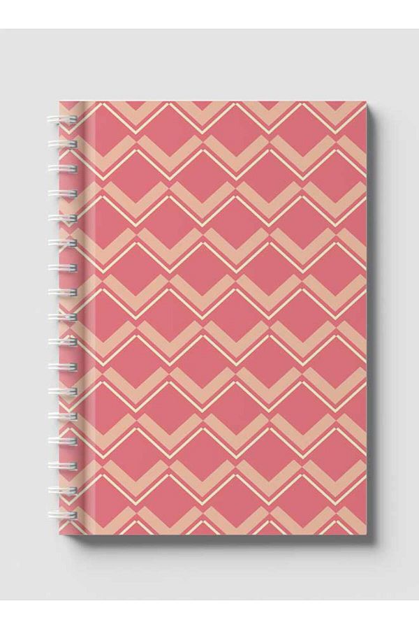 LOWHA-Spiral Notebook with Front and Back Hard Covers Featuring Abstract V Line Design 1